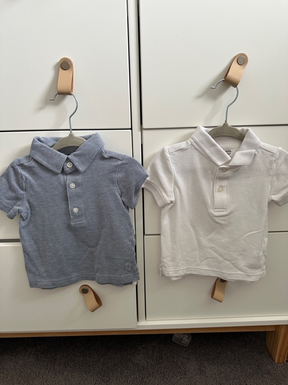 Set of Baby Polo Shirts - Blue & White - Classic Short Sleeve
